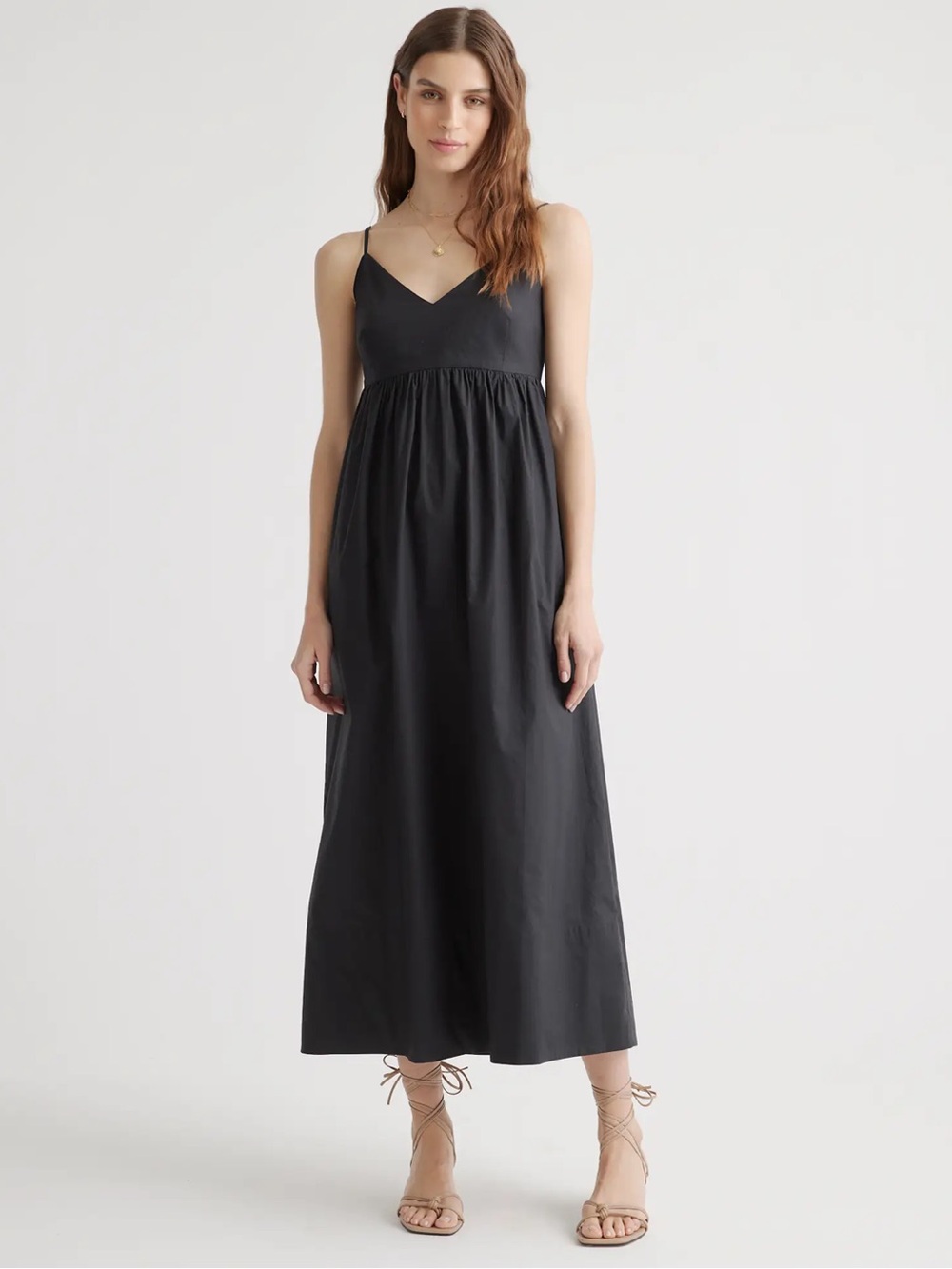 Quince 100% Organic Cotton Black Maxi Dress Size S